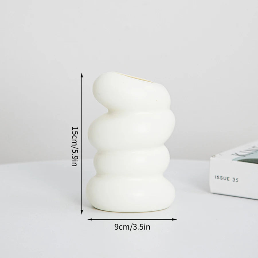 Nordic Spiral White Flower Vase